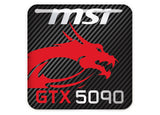 MSI GeForce RTX 5090 1"x1" Chrome Effect Domed Case Badge / Sticker Logo