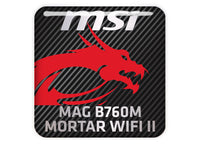 MSI MAG B760M MORTAR WIFI II Motherboard 1"x1" Chrome Effect Domed Case Badge / Sticker Logo