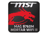 MSI MAG B760M MORTAR WIFI II Motherboard 1"x1" Chrome Effect Domed Case Badge / Sticker Logo
