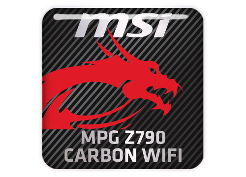 MSI MPG Z790 CARBON WIFI Motherboard 1"x1" Chrome Effect Domed Case Badge / Sticker Logo
