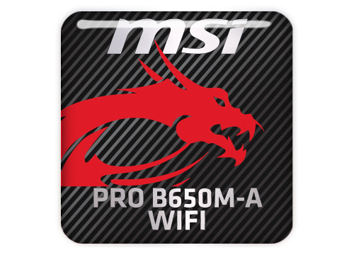MSI PRO B650M-A WIFI Motherboard 1"x1" Chrome Effect Domed Case Badge / Sticker Logo