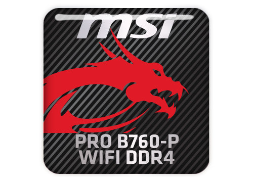 MSI PRO B760-P WIFI DDR4 Motherboard 1"x1" Chrome Effect Domed Case Badge / Sticker Logo