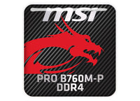 MSI PRO B760M-P DDR4 Motherboard 1"x1" Chrome Effect Domed Case Badge / Sticker Logo