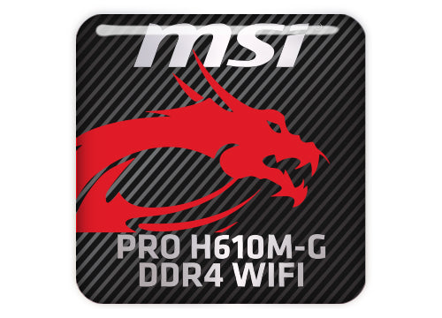 MSI PRO H610M-G DDR4 WIFI Motherboard 1"x1" Chrome Effect Domed Case Badge / Sticker Logo