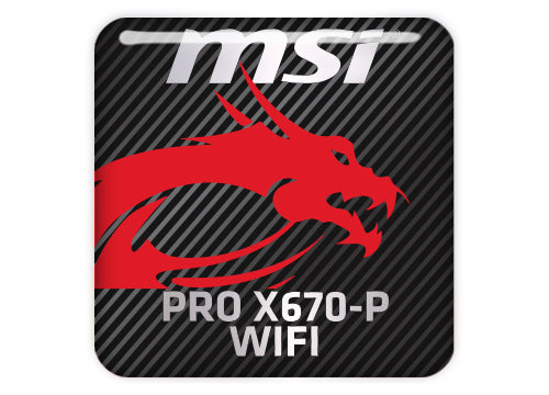 MSI PRO X670-P WIFI Motherboard 1"x1" Chrome Effect Domed Case Badge / Sticker Logo