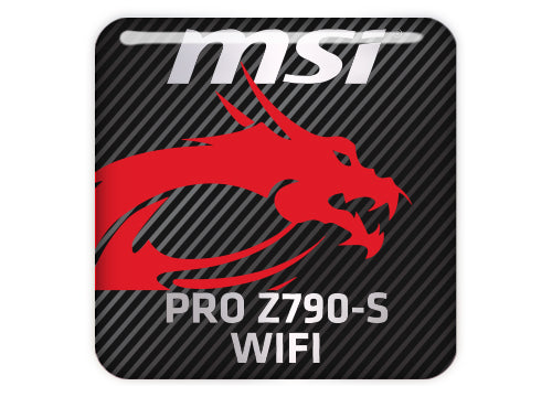 MSI PRO Z790-S WIFI Motherboard 1"x1" Chrome Effect Domed Case Badge / Sticker Logo
