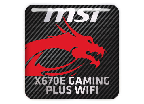 MSI X670E GAMING PLUS WIFI Motherboard 1"x1" Chrome Effect Domed Case Badge / Sticker Logo
