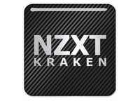 NZXT Kraken Liquid Cooling 1"x1" Chrome Effect Domed Case Badge / Sticker Logo