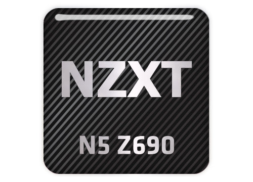 NZXT N5 Z690 Motherboard 1"x1" Chrome Effect Domed Case Badge / Sticker Logo