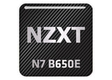 NZXT N7 B650E Motherboard 1"x1" Chrome Effect Domed Case Badge / Sticker Logo