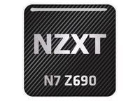 NZXT N7 Z690 Motherboard 1"x1" Chrome Effect Domed Case Badge / Sticker Logo