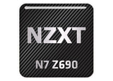 NZXT N7 Z690 Motherboard 1"x1" Chrome Effect Domed Case Badge / Sticker Logo