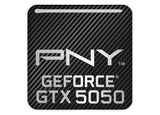 PNY GeForce RTX 5050 1"x1" Chrome Effect Domed Case Badge / Sticker Logo