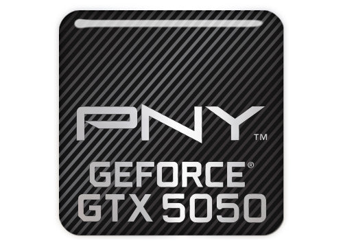 PNY GeForce RTX 5050 1"x1" Chrome Effect Domed Case Badge / Sticker Logo
