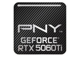 PNY GeForce RTX 5060 Ti 1"x1" Chrome Effect Domed Case Badge / Sticker Logo