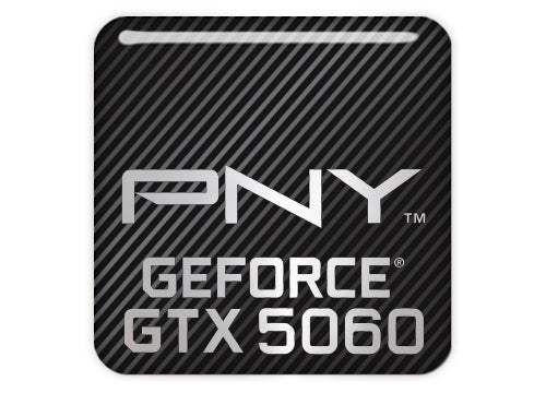 PNY GeForce RTX 5060 1"x1" Chrome Effect Domed Case Badge / Sticker Logo