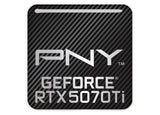 PNY GeForce RTX 5070 Ti 1"x1" Chrome Effect Domed Case Badge / Sticker Logo