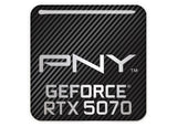 PNY GeForce RTX 5070 1"x1" Chrome Effect Domed Case Badge / Sticker Logo