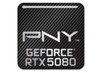 PNY GeForce RTX 5080 1"x1" Chrome Effect Domed Case Badge / Sticker Logo