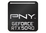 PNY GeForce RTX 5090 1"x1" Chrome Effect Domed Case Badge / Sticker Logo