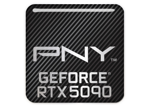 PNY GeForce RTX 5090 1"x1" Chrome Effect Domed Case Badge / Sticker Logo