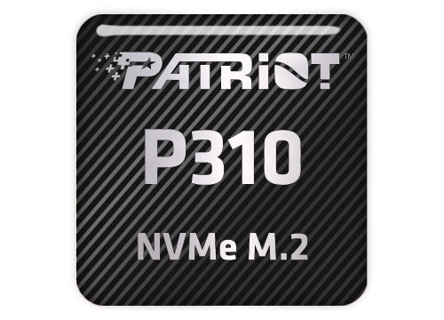 Patriot P310 NVMe M.2 SSD 1"x1" Chrome Effect Domed Case Badge / Sticker Logo