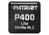Patriot P400 Lite NVMe M.2 SSD 1"x1" Chrome Effect Domed Case Badge / Sticker Logo