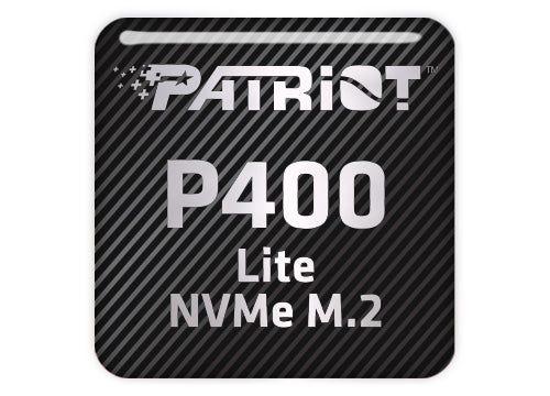 Patriot P400 Lite NVMe M.2 SSD 1"x1" Chrome Effect Domed Case Badge / Sticker Logo