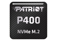 Patriot P400 NVMe M.2 SSD 1"x1" Chrome Effect Domed Case Badge / Sticker Logo