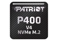 Patriot P400 V4 NVMe M.2 SSD 1"x1" Chrome Effect Domed Case Badge / Sticker Logo