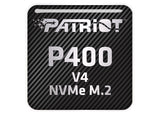 Patriot P400 V4 NVMe M.2 SSD 1"x1" Chrome Effect Domed Case Badge / Sticker Logo