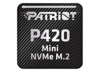 Patriot P420 Mini NVMe M.2 SSD 1"x1" Chrome Effect Domed Case Badge / Sticker Logo