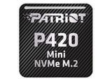 Patriot P420 Mini NVMe M.2 SSD 1"x1" Chrome Effect Domed Case Badge / Sticker Logo