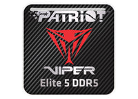 Patriot Viper Elite 5 DDR5 RAM 1"x1" Chrome Effect Domed Case Badge / Sticker Logo