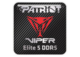 Patriot Viper Elite 5 DDR5 RAM 1"x1" Chrome Effect Domed Case Badge / Sticker Logo