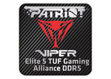 Patriot Viper Elite 5 TUF Gaming Alliance DDR5 RAM 1"x1" Chrome Effect Domed Case Badge / Sticker Logo