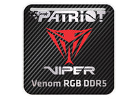 Patriot Viper Venom RGB DDR5 RAM 1"x1" Chrome Effect Domed Case Badge / Sticker Logo