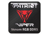Patriot Viper Venom RGB DDR5 RAM 1"x1" Chrome Effect Domed Case Badge / Sticker Logo