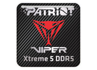 Patriot Viper Xtreme 5 DDR5 RAM 1"x1" Chrome Effect Domed Case Badge / Sticker Logo