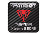 Patriot Viper Xtreme 5 DDR5 RAM 1"x1" Chrome Effect Domed Case Badge / Sticker Logo