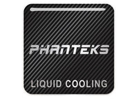 Phanteks Liquid Cooling 1"x1" Chrome Effect Domed Case Badge / Sticker Logo