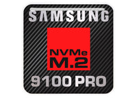 Samsung 9100 Pro NVME M.2 SSD 1"x1" Chrome Effect Domed Case Badge / Sticker Logo