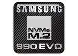 Samsung 990 EVO NVMe M.2 SSD 1"x1" Chrome Effect Domed Case Badge / Sticker Logo