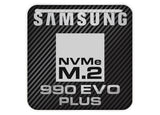 Samsung 990 EVO PLUS NVMe M.2 SSD 1"x1" Chrome Effect Domed Case Badge / Sticker Logo