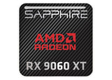 Sapphire AMD Radeon RX 9060 XT 1"x1" Chrome Effect Domed Case Badge / Sticker Logo