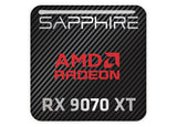 Sapphire AMD Radeon RX 9070 XT 1"x1" Chrome Effect Domed Case Badge / Sticker Logo