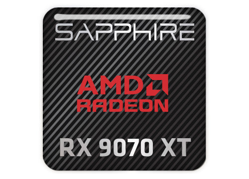 Sapphire AMD Radeon RX 9070 XT 1"x1" Chrome Effect Domed Case Badge / Sticker Logo