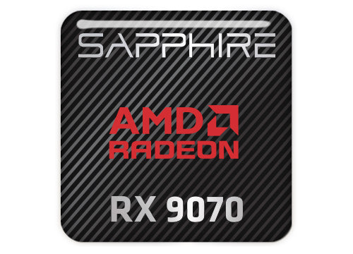 Sapphire AMD Radeon RX 9070 1"x1" Chrome Effect Domed Case Badge / Sticker Logo