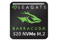 Seagate BarraCuda 520 NVMe M.2 SSD 1"x1" Chrome Effect Domed Case Badge / Sticker Logo