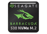 Seagate BarraCuda 530 NVMe M.2 SSD 1"x1" Chrome Effect Domed Case Badge / Sticker Logo